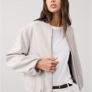 Banana Republic Brushed Bomber Jacket color oatmeal size Small